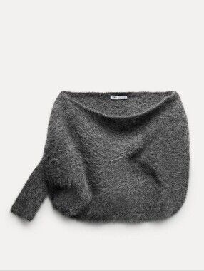 Asymmetrical Alpaca Blend Knit Cape Bolero